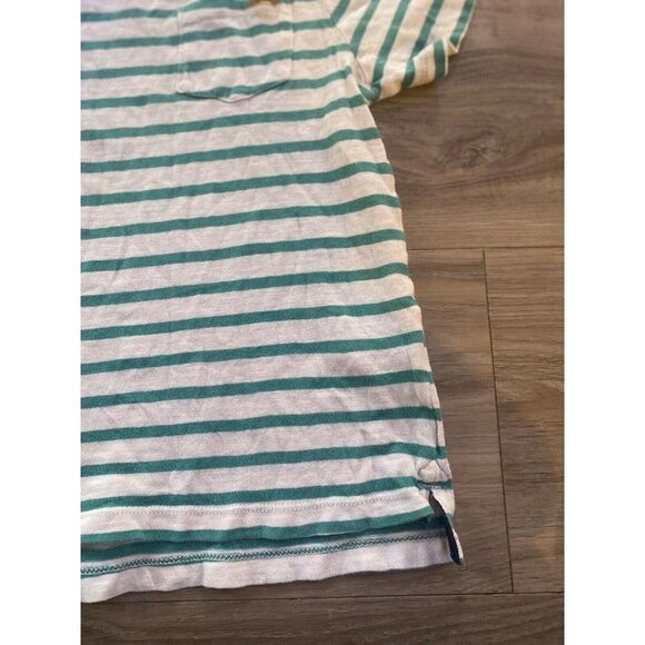 H&M Boys Striped Shirt Size US 4-6Y Green and White Striped with Pocket - Picture 8 of 13